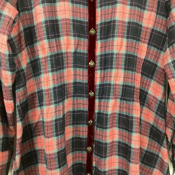 Soft Surroundings Kensington Flannel Top Size Medium - Picture 4 of 11